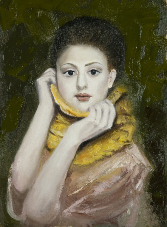 Girl with yellow shawl